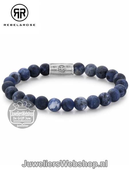 Rebel and Rose Mad Midnight RR-80022-S-L Armband 8mm Blauw 19cm - Afbeelding 3
