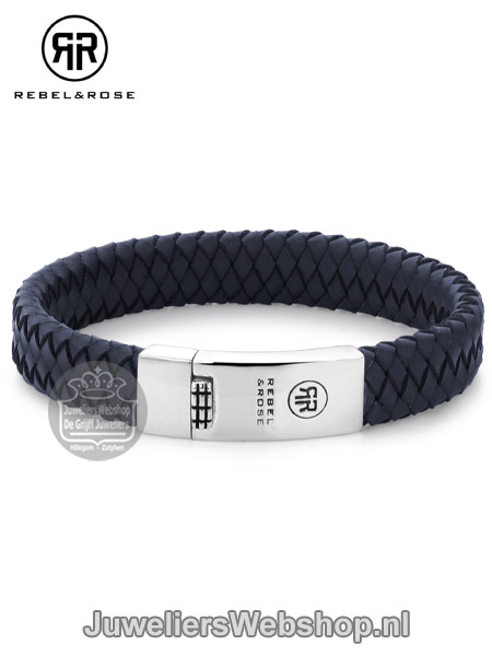 Rebel and Rose Braided Flat Blue RR-L0016-N-L Armband - Afbeelding 3