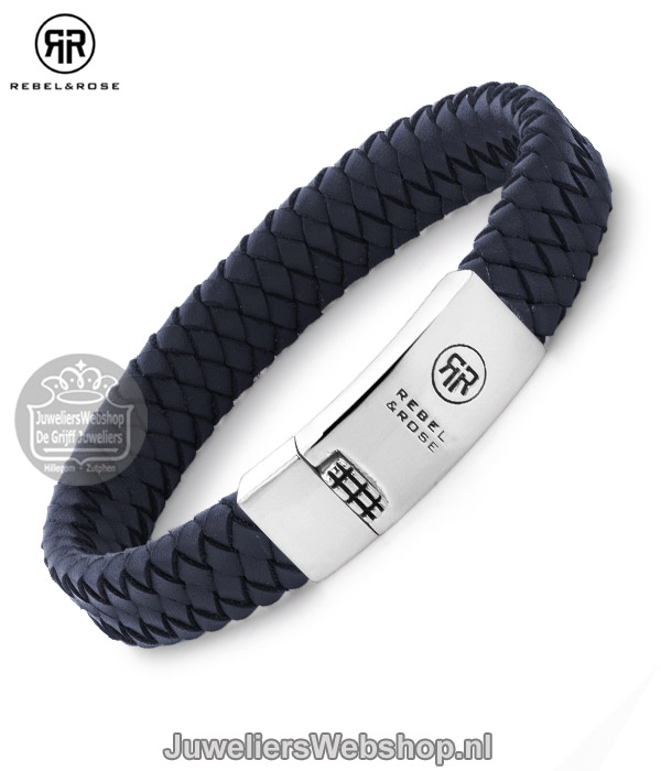 Rebel and Rose Braided Flat Blue RR-L0016-N-L Armband - Afbeelding 2