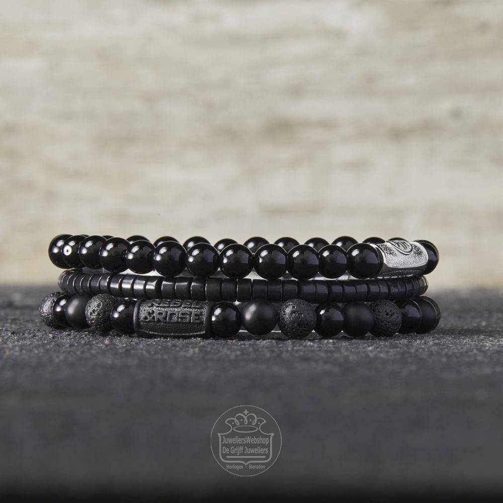 Rebel and Rose Slices The Black Stone RR-40073-S-L Armband 4mm 19cm - Afbeelding 5