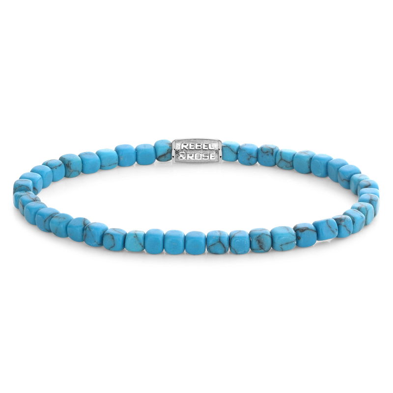 Rebel and Rose Roll the Dice Turquoise RR-40094-S-S Armband 4mm 16,5cm