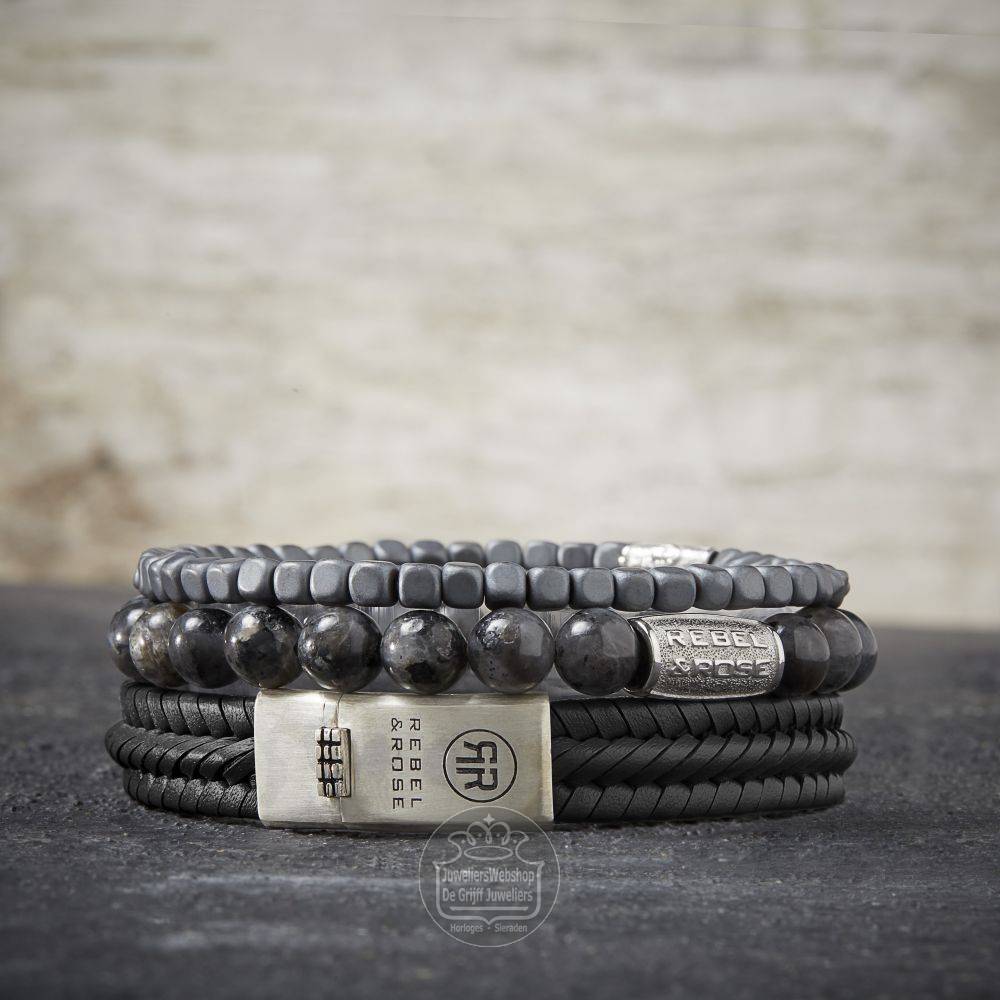 Rebel and Rose Grey Seduction RR-80026-S-L Armband Grijs - Afbeelding 4