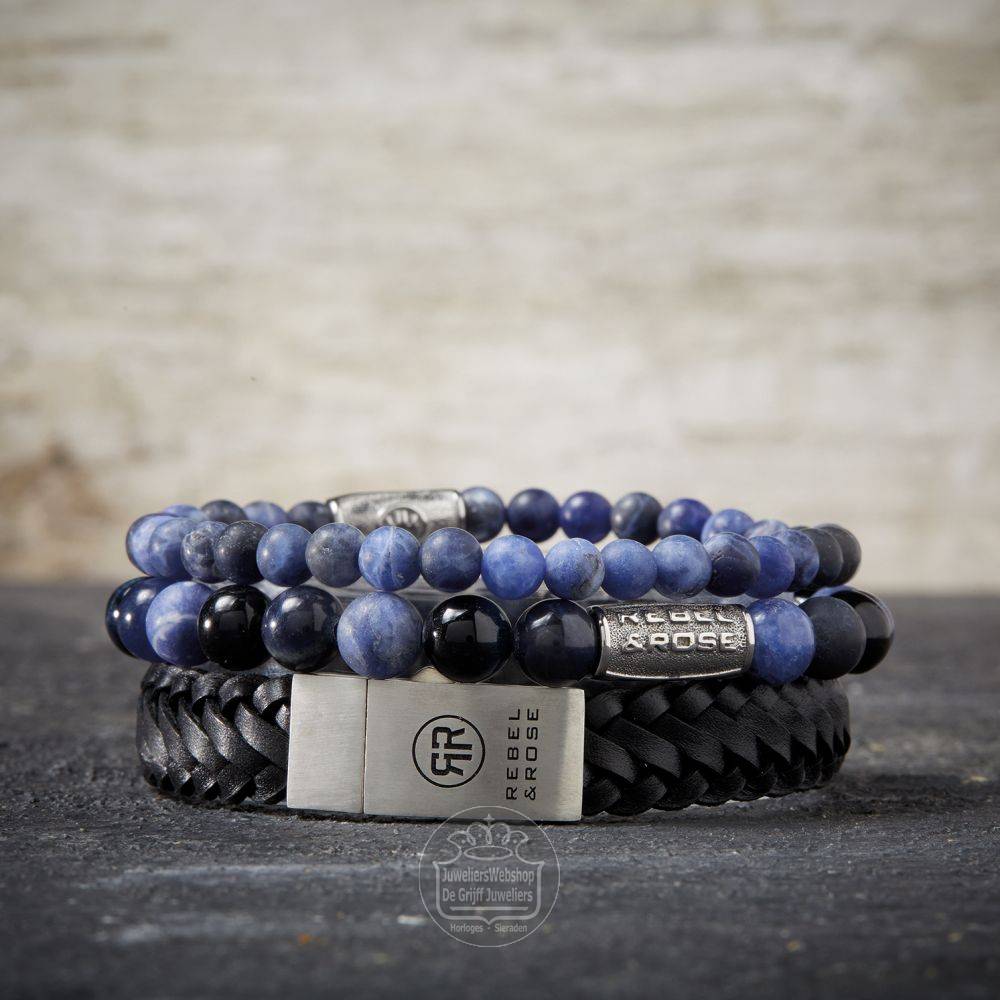 Rebel and Rose Blue Rocks RR-80045-S-M Armband 8mm Blauw 17,5cm - Afbeelding 6