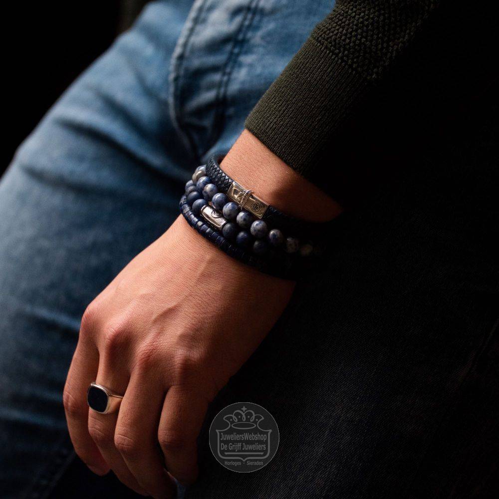 Rebel and Rose Dutch Delfts Blue RR-80079-S-L Armband 8mm 19cm - Afbeelding 4