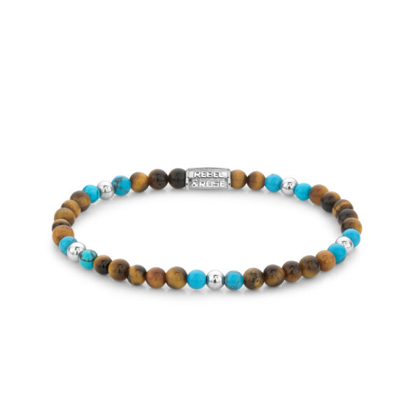 Rebel and Rose Mix Tiger Turquoise RR-40109-S-S Armband 16,5cm