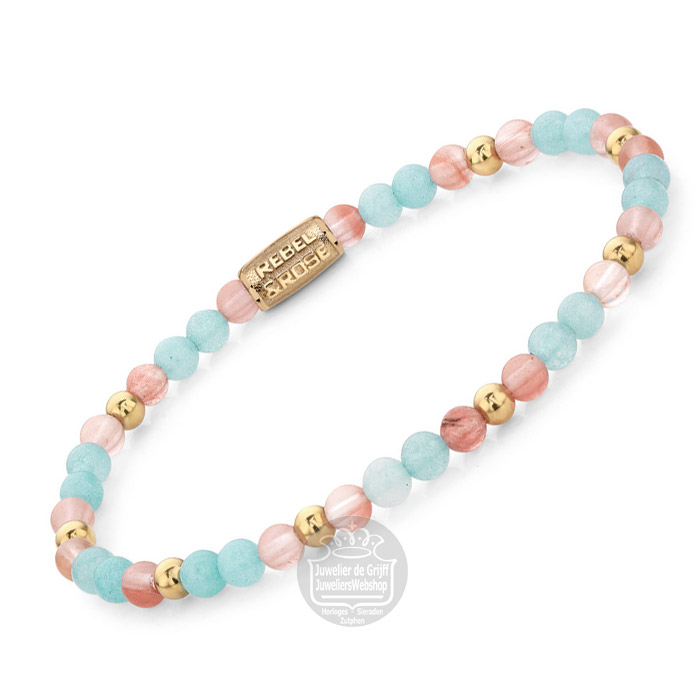 Rebel and Rose Pink Rose & Blue RR-40111-G-S Armband 16,5cm - Afbeelding 2