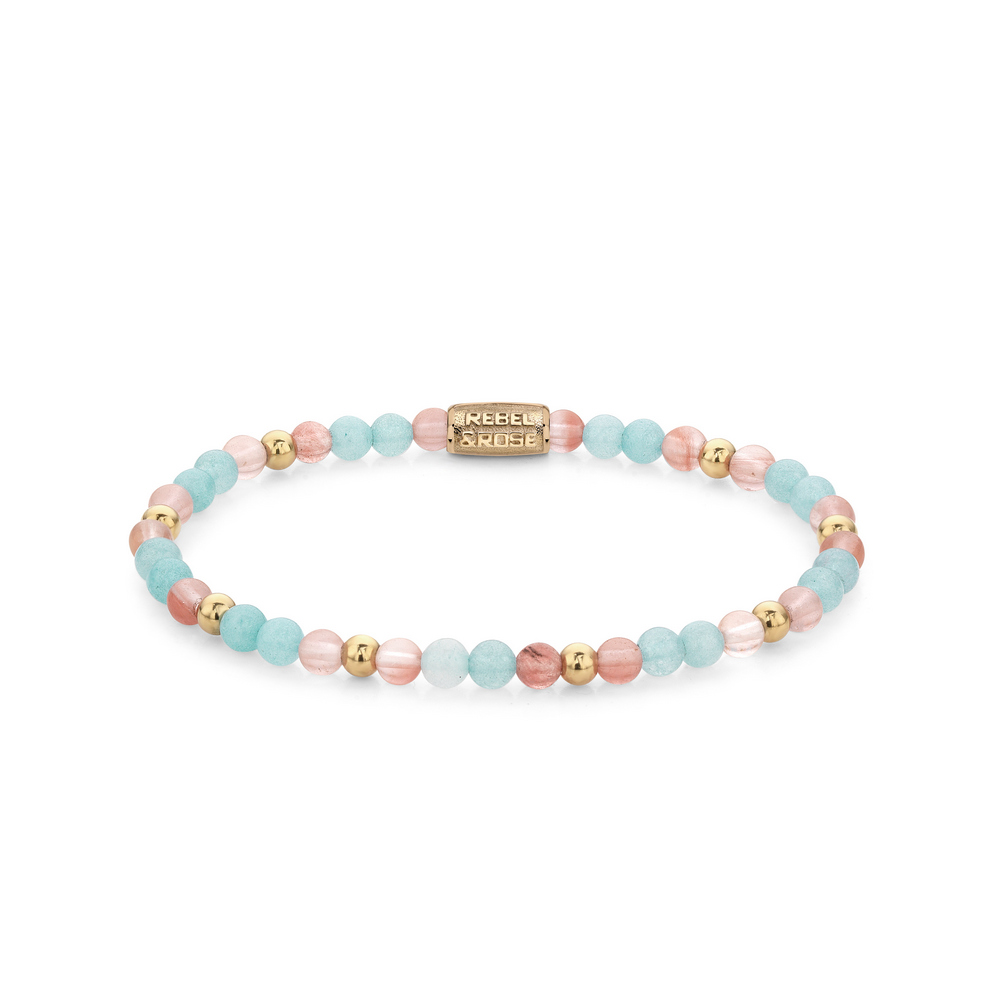 Rebel and Rose Pink Rose & Blue RR-40111-G-S Armband 16,5cm