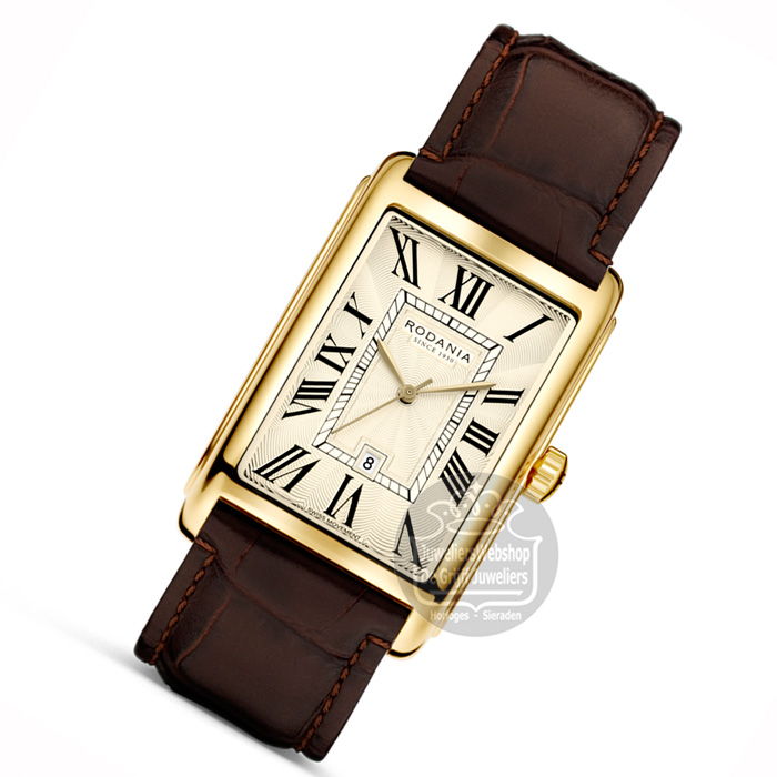 Rodania Vevey Herenhorloge R32003 Gold Plated Leer - Afbeelding 3