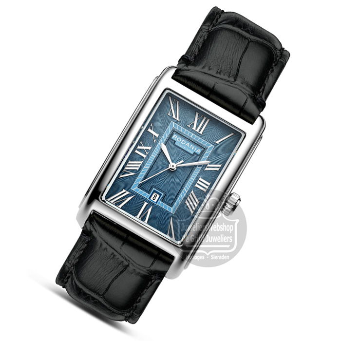 Rodania Vevey Herenhorloge R32007 Staal Leer Blauw - Afbeelding 3
