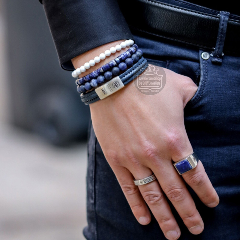 Rebel and Rose Twisted 925 Navy RR-L0155-S-L Armband 19cm - Afbeelding 4