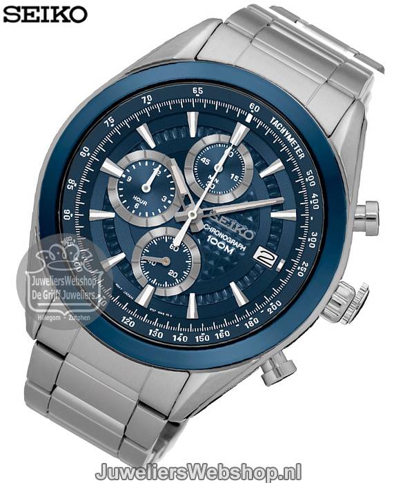 Seiko SSB177P1 horloge Chronograaf Blauw - Afbeelding 3