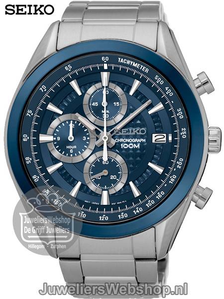 Seiko SSB177P1 horloge Chronograaf Blauw - Afbeelding 4