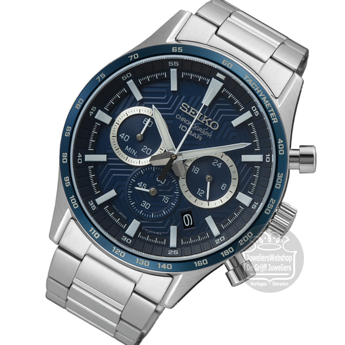 Seiko SSB445P1 horloge Chronograaf Blauw - Afbeelding 3