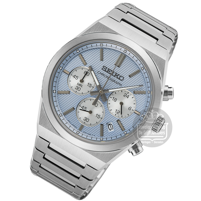 Seiko SSB459P1 horloge Chronograaf Lichtblauw - Afbeelding 3