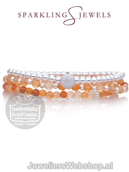 Sparkling Jewels Additional Red Aventurine Saturn 4mm Armband SB-GEM28-ADD-4MM - Afbeelding 3