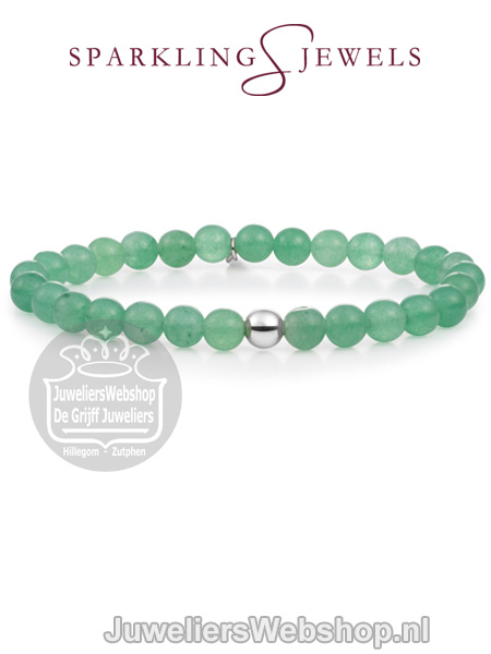 Sparkling Jewels Additional Green Aventurine Saturn 6mm Armband SB-GEM29-ADD-6MM - Afbeelding 2