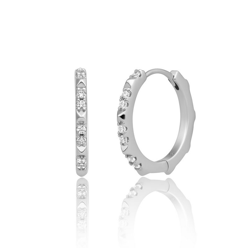 Sparkling Jewels Edge CZ Creolen Silver EAS31