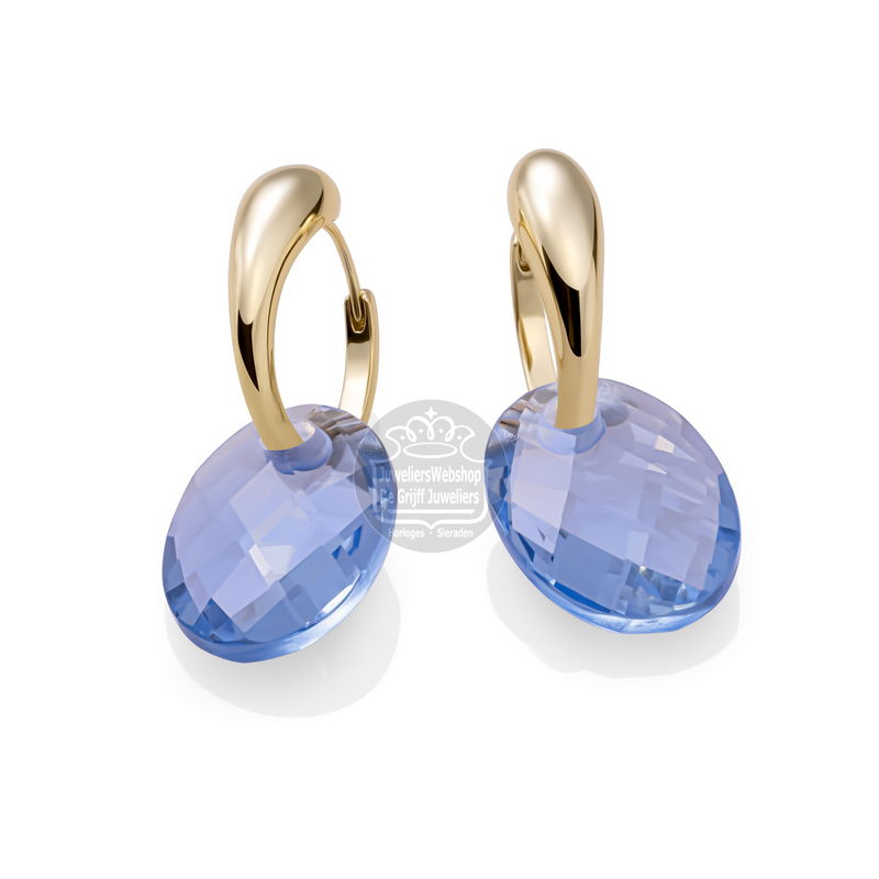 Sparkling Jewels Eardrops Aquamarine Quartz Medium Oval EAGEM56-MO - Afbeelding 2