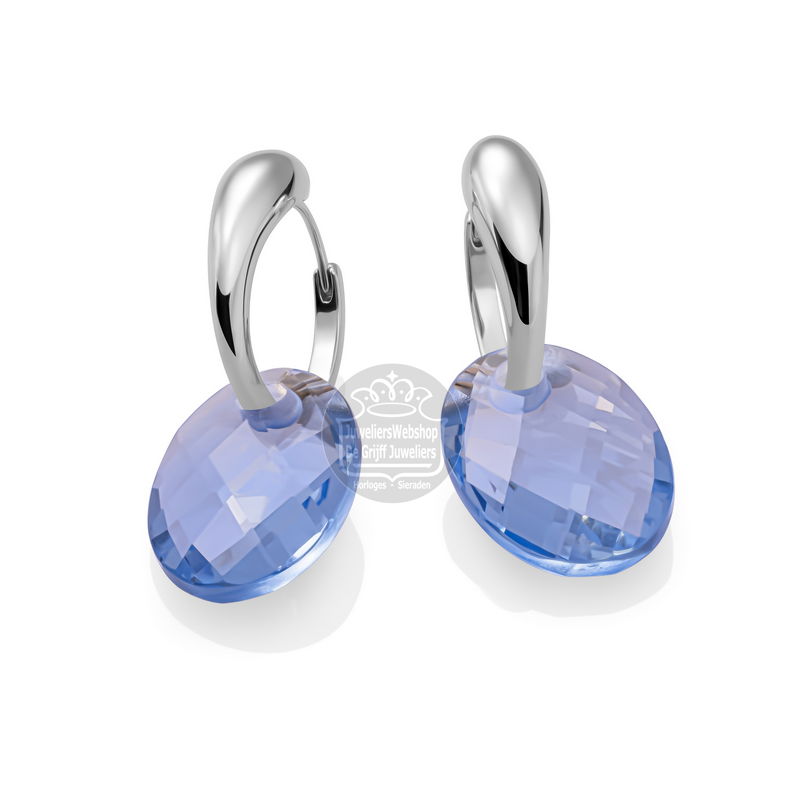 Sparkling Jewels Eardrops Aquamarine Quartz Medium Oval EAGEM56-MO - Afbeelding 3