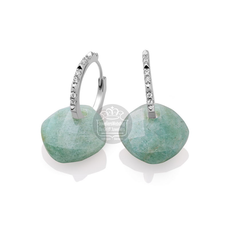 Sparkling Jewels Edge CZ Creolen Silver EAS31 - Afbeelding 2