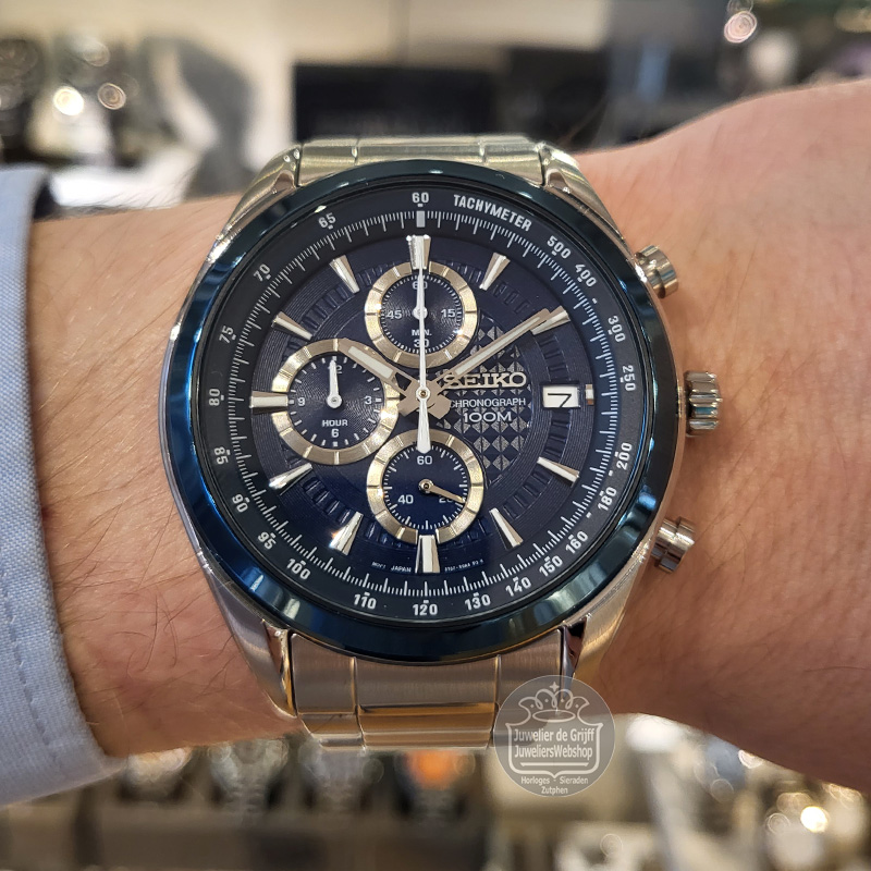 Seiko SSB177P1 horloge Chronograaf Blauw - Afbeelding 5