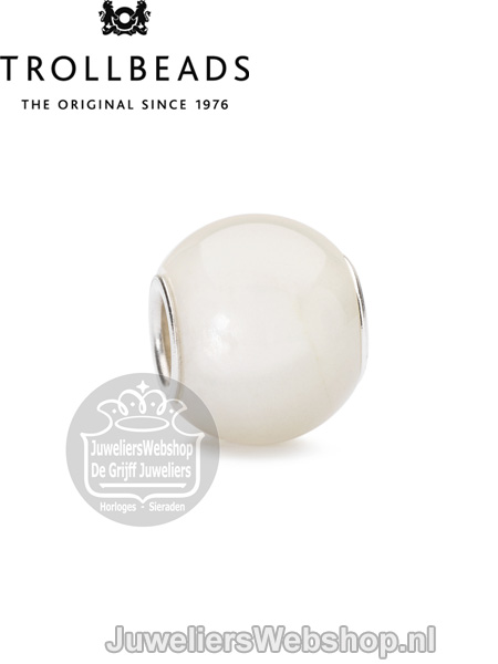 Trollbeads kraal TSTBE-00017 Ronde Witte Maansteen - Afbeelding 3