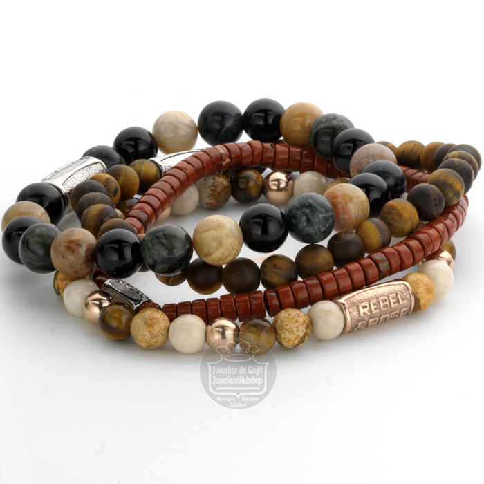 Rebel and Rose Matt Tiger Lily RR-60083-S-L Armband 6mm 19cm - Afbeelding 3