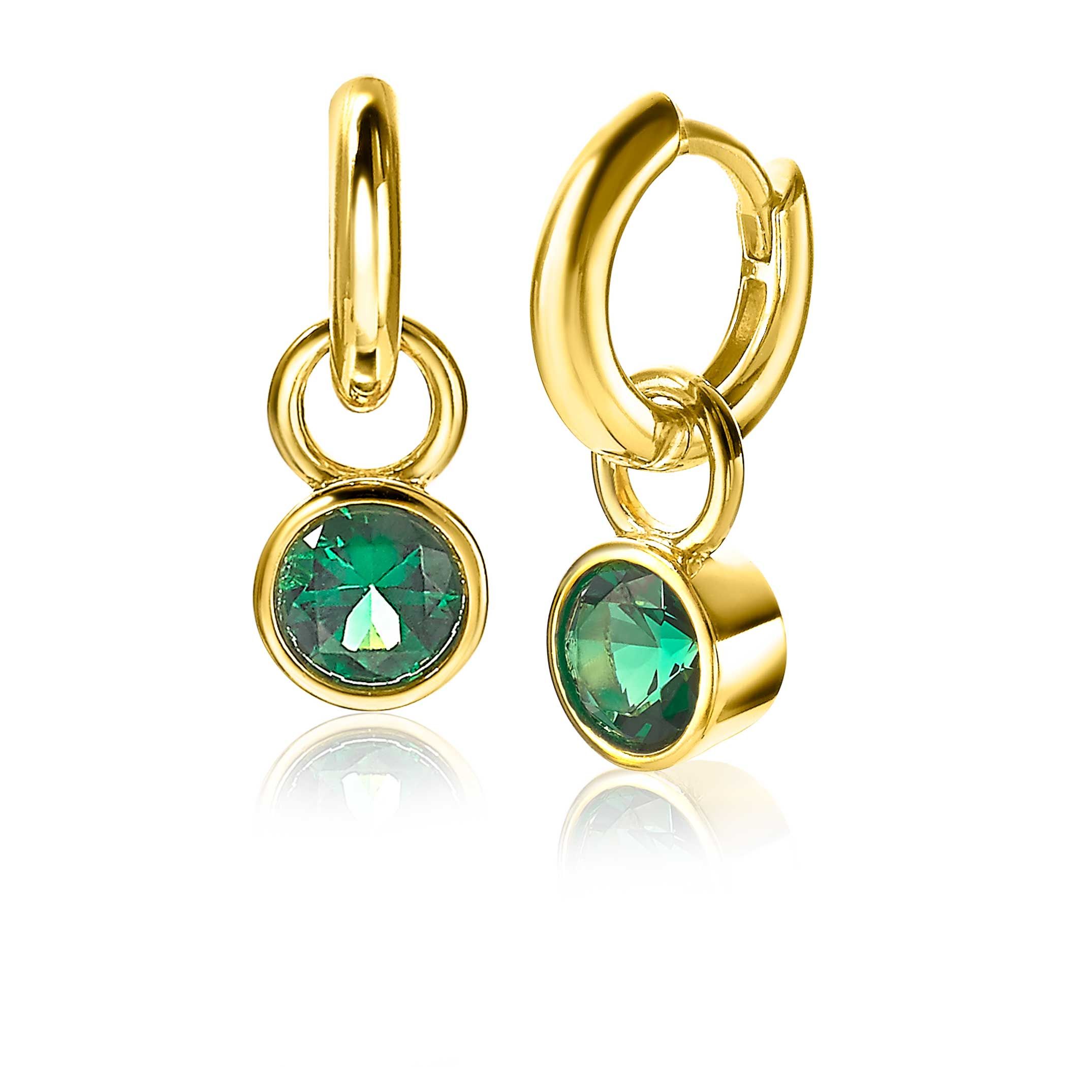 Zinzi Creoolhanger ZICH 1486GG Zirkonia Groen 7mm