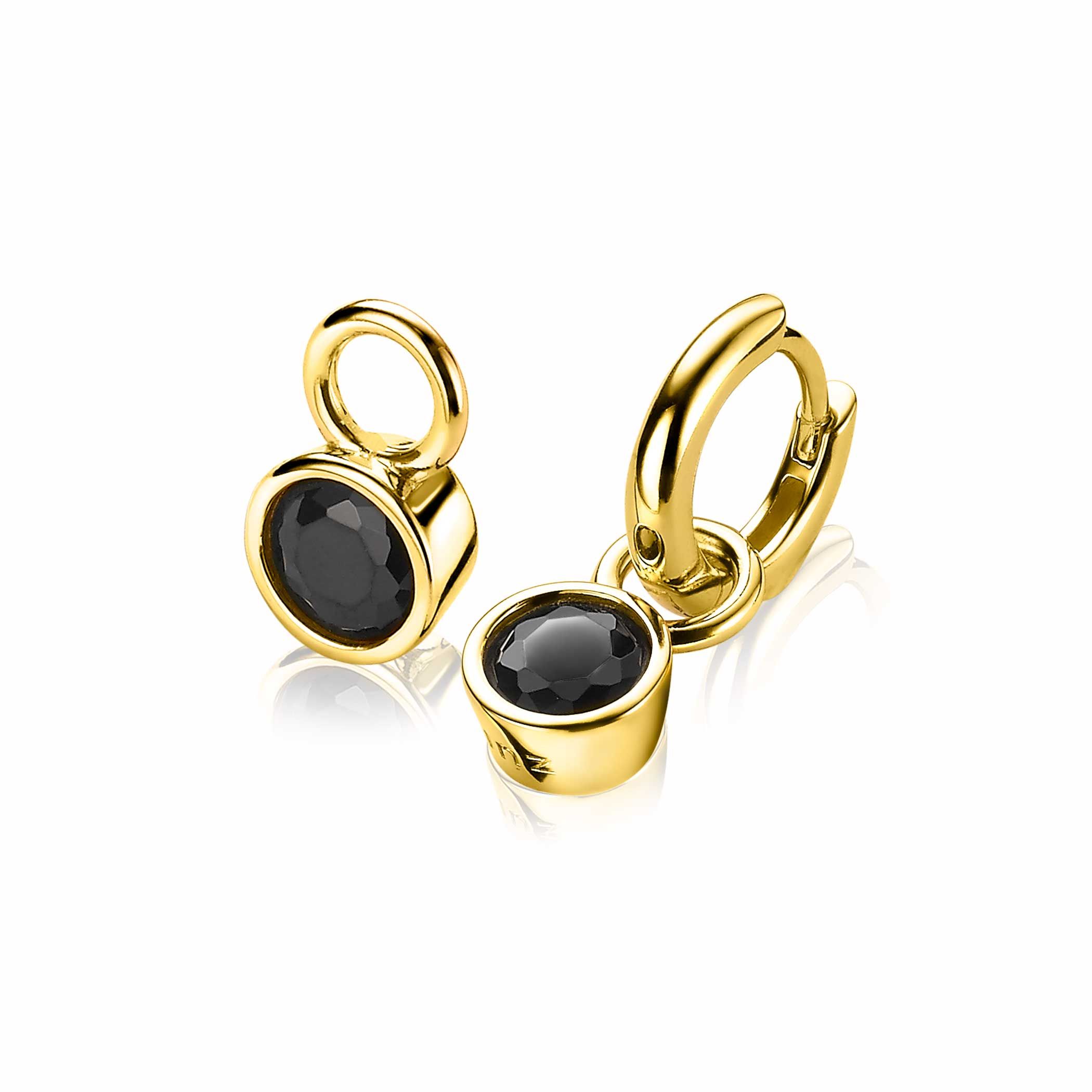 Zinzi Creoolhanger ZICH 1486YZ Zirkonia Zwart 7mm