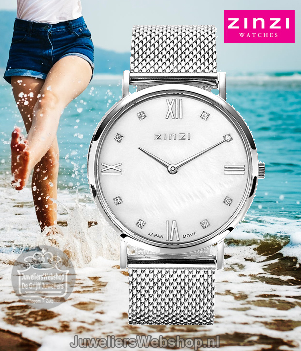 Zinzi horloge ZIW521M Roman Zilver Parelmoer - Afbeelding 3