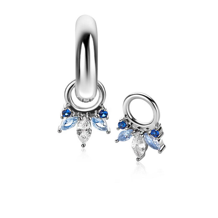 Zinzi Creoolhanger ZICH2633B Zirkonia Wit Blauw