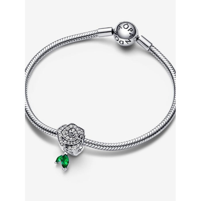 Pandora Bedel Silver Sprankelende Roos In Bloei Charm 793201C01 - Afbeelding 3