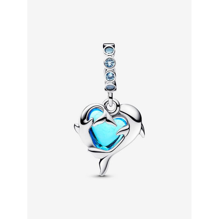 Pandora Bedel Silver Blauwe Muranoglas Dolfijnen Charm 793924C01 - Afbeelding 5