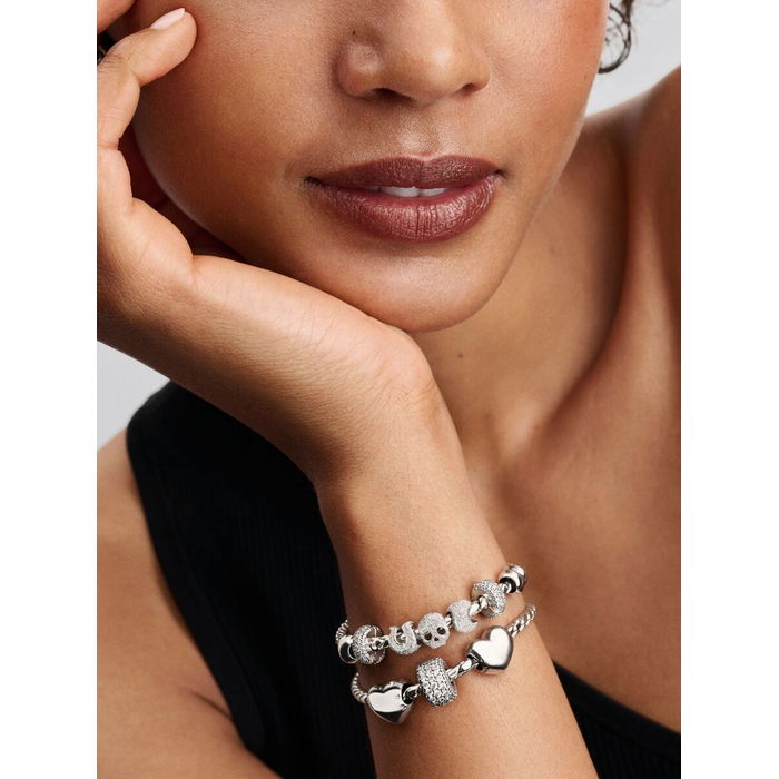Pandora Bedel Silver Getextureerde Mini Maan Charm 794054C00 - Afbeelding 2