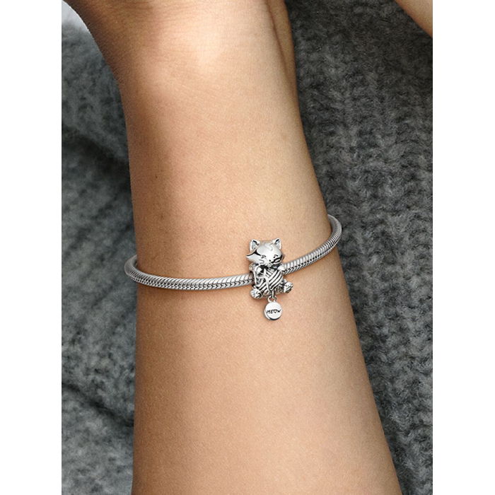 Pandora Bedel Silver Kitten & Bol Wol Charm 799535C00 - Afbeelding 3