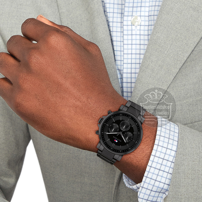 Tommy Hilfiger Horloge TH1710590 Tyson Multi-Functie Zwart - Afbeelding 5