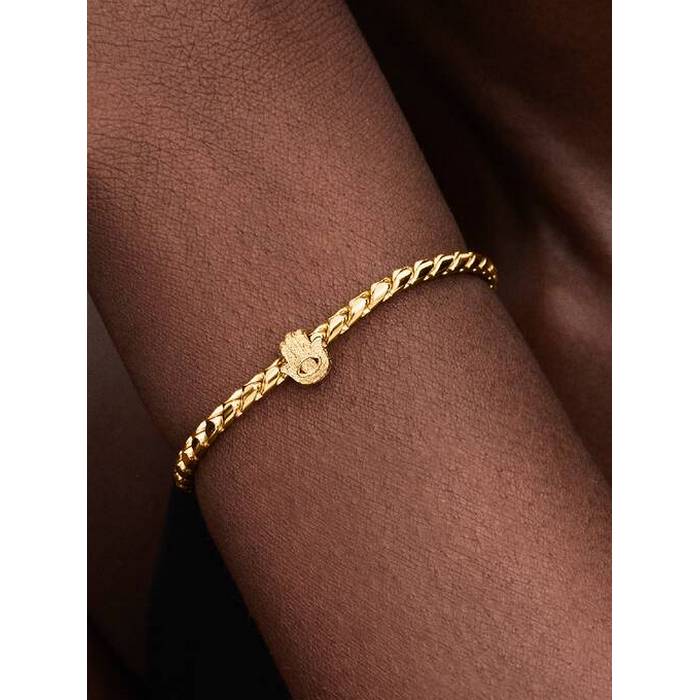 Pandora Bedel Goldplated Getextureerde Mini Hand Van Fatima Charm 764042C00 - Afbeelding 5