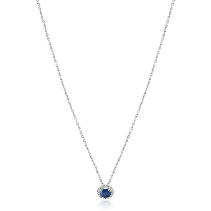 Zinzi Collier ZIC2697B Zilver Entourage Zirconia Blauw - Afbeelding 3