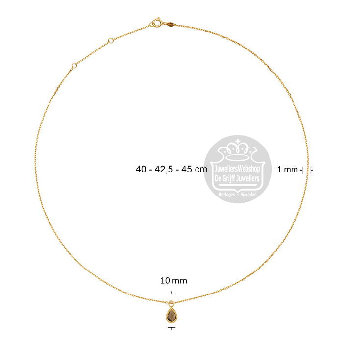 Jackie Gold Amstel Smokey Quartz Necklace JKN25.561 - Afbeelding 5