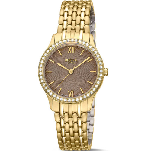 Boccia 3376-03 horloge dames titanium bruin