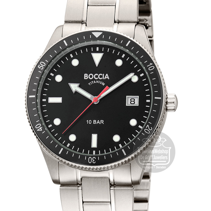 Boccia 3664-06 horloge titanium zwart - Afbeelding 3