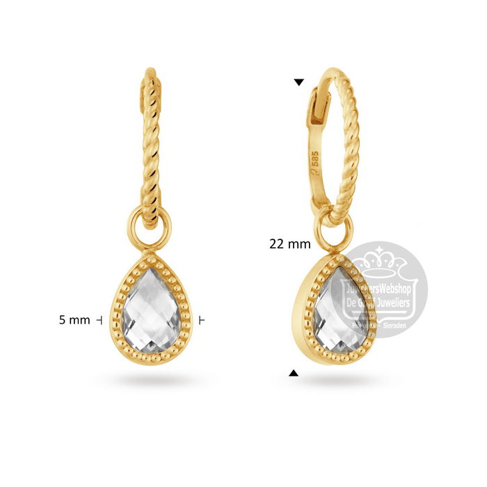 Jackie Gold Amstel White Topaz Hoops JKE26.616 - Afbeelding 3