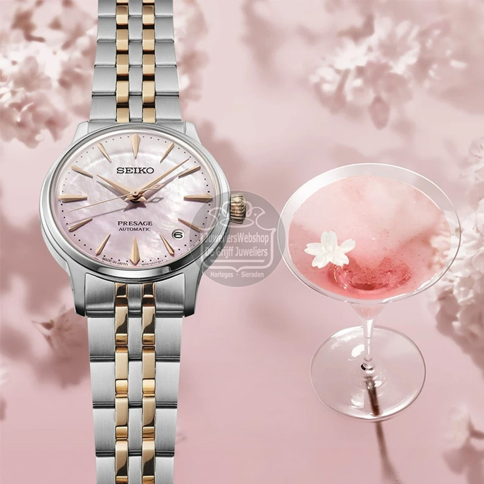 Seiko Presage Limited Edition Cocktail Time Bicolor SRPM06J1 Dameshorloge - Afbeelding 3