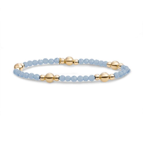 Sparkling Jewels Milky Blue Jade Bold Mix Armband BLK01G-G68