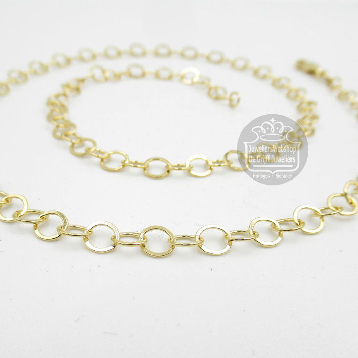 Mori Gold Filté 14 Karaat Plat Cirkel Collier 40-GF-PCS04645 45cm - Afbeelding 4