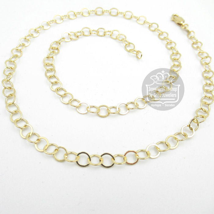 Mori Gold Filté 14 Karaat Plat Cirkel Collier 40-GF-PCS04645 45cm - Afbeelding 6