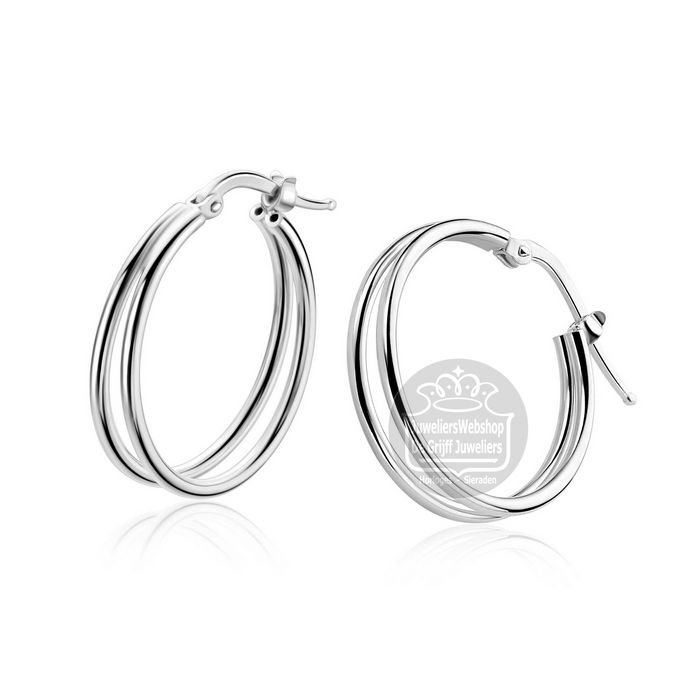 Zinzi Oorbellen ZIO2858 Zilver Dubbele Buis - Afbeelding 4