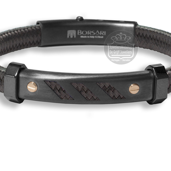 Borsari Armband Nautico Staal met 18 krt roségoud BRNAUTICO90 - Afbeelding 3