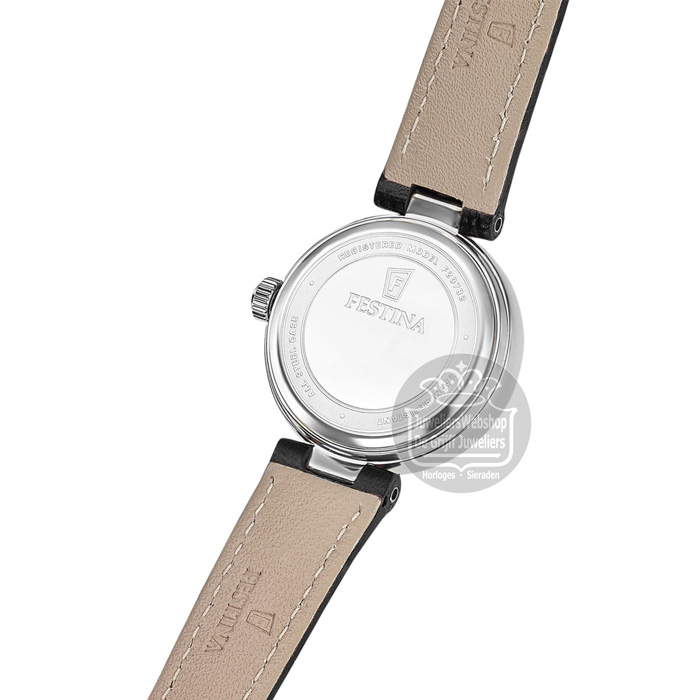 Festina F20782-1 dameshorloge Mademoiselle Zwart Leer - Afbeelding 5