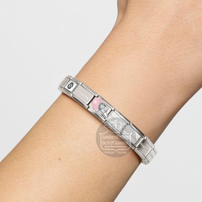 Nomination Schakel 330328/20 Roze IJsje Zirkonia Zilver - Afbeelding 3